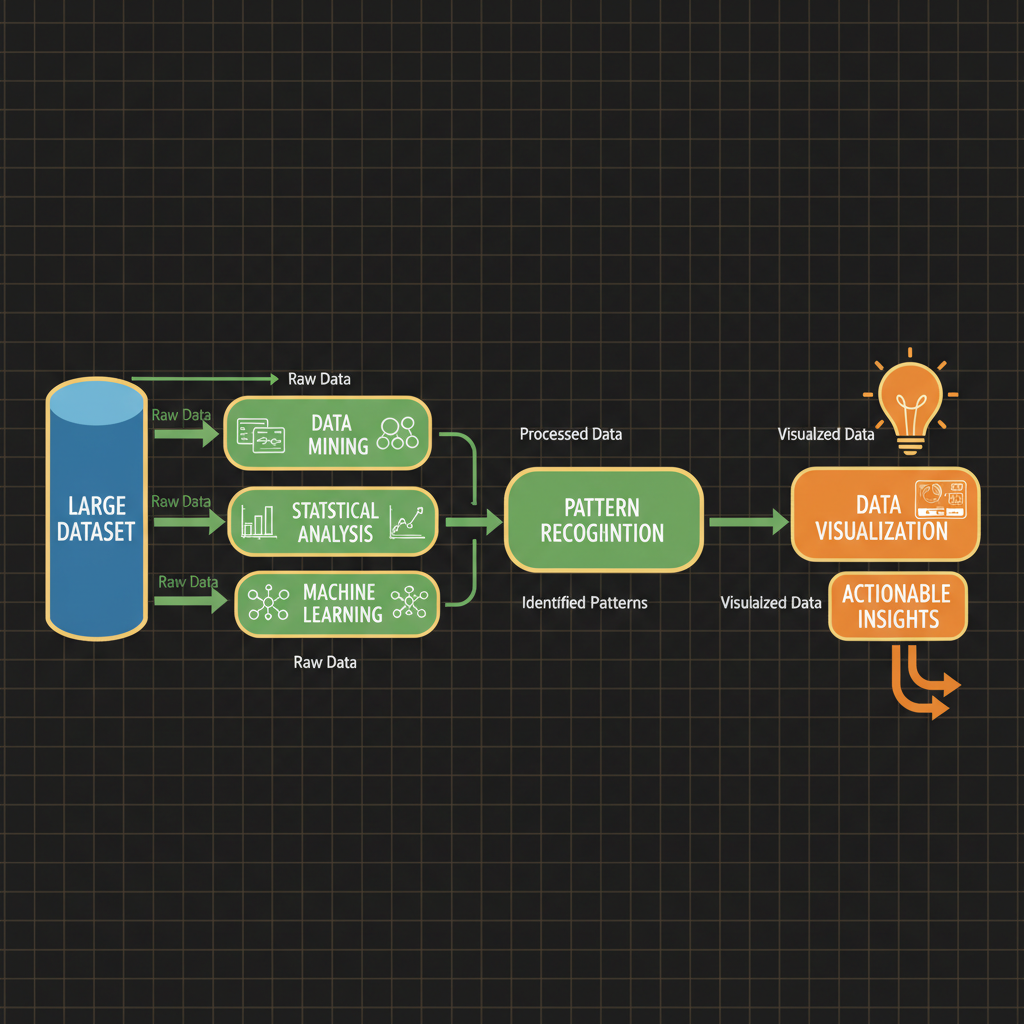 Concept architecture for Awareness of the process of extracting insights from large datasets using data mining, data visualization, and similar techniques.