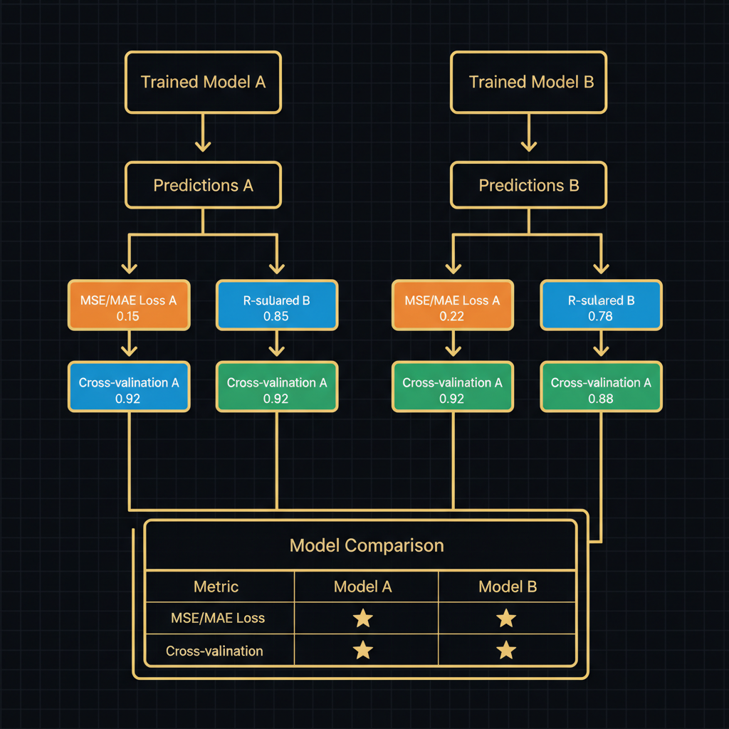 Concept architecture for Compare models using statistical performance metrics, such as loss functions or proportion of explained variance.