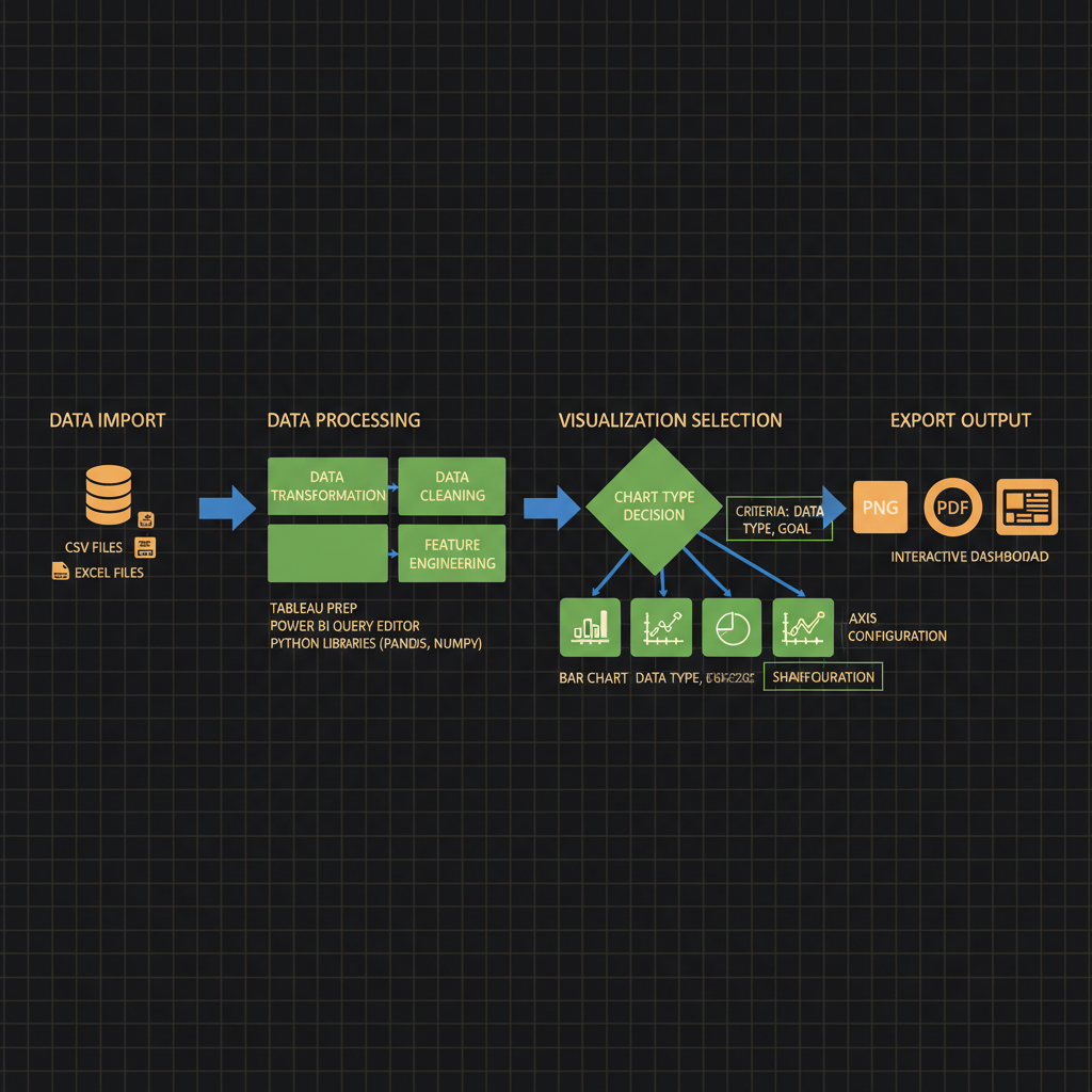 Concept architecture for Create graphs, charts, or other visualizations to convey the results of data analysis using specialized software.